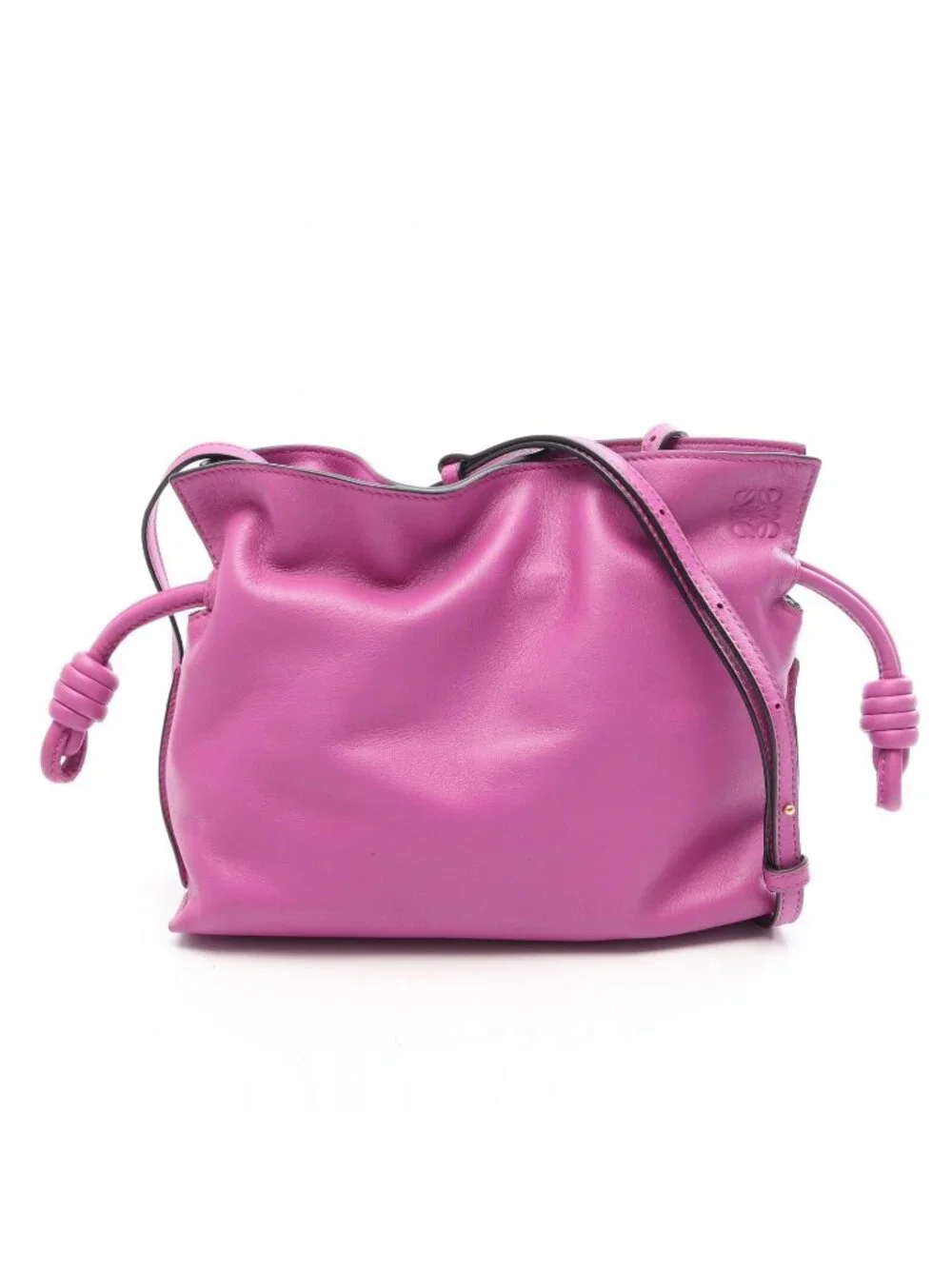 Loewe Shoulder Bag Flamenco Clutch Mini Purple Leather